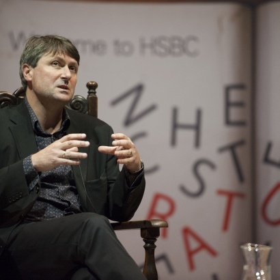 Poet Simon Armitage at the Manchester cathedral during the 2014 festival