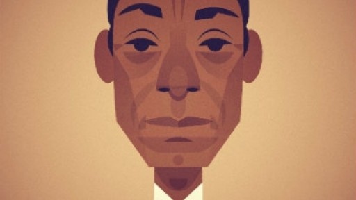 Illustration of James Baldwin in suit and tie