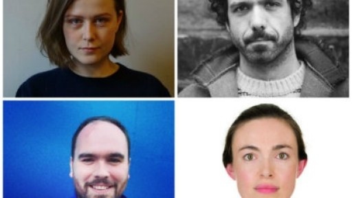 Collage of headshots of poets Sophie Collins, Zaffar Kunial, Richard Scott and Hanah Sullivan