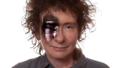 Headshot of author Jeanette Winterson with artificial eye