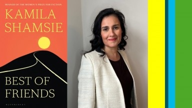 Book sleeve and headshot of author Kamila Shamsie