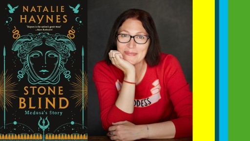 Book sleeve and headshot for author Natalie Haynes