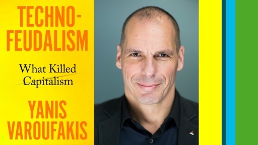 Image of author Yaris Varoufakis and his book cover