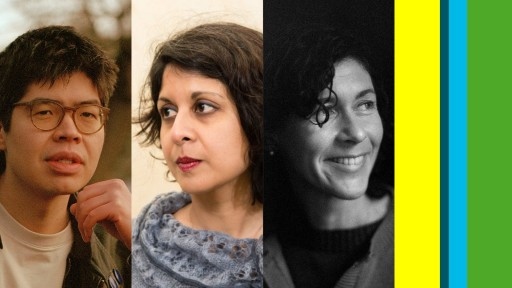 Images of poets Anthony Vahni Capildeo, Sasha Dugdale and Will Harris