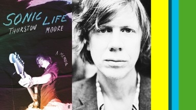 Image of Sonic Youth frontman Thurston Moore and his book cover