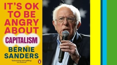 Image of American politician Bernie Sanders and his book cover