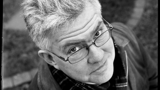 Quirky side-ways photo of poet and radio presenter Ian McMillan