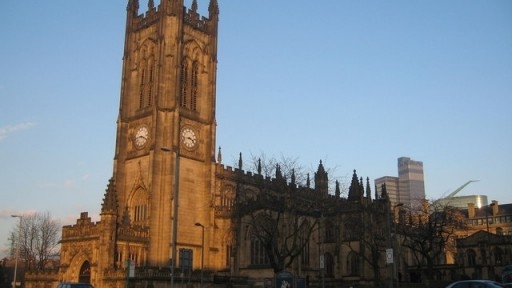 Manchester Cathedral in summertime