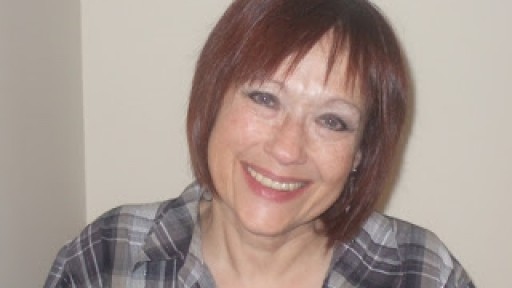 Close-up portrait of writer Sherry Ashworth