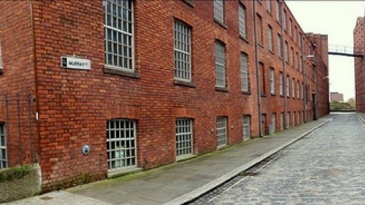 View of a factory clad street in Ancoats